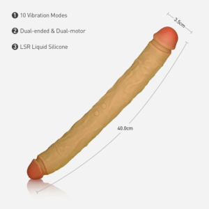 OVIYA Dual-Ended Realistic Dildo Vibrator for Solo or Couples Play DLV01 - Image 2